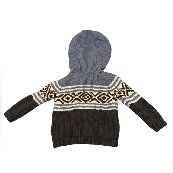 Baby Boy Zip-up Crochet Hooded Sweater - Picture 3 of 5